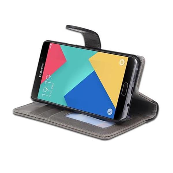 Samsung Galaxy A5 2016 Suojakotelo Suojakuori  Lompakkokotelo Matkapuhelinkotelo jossa on jalusta-toiminto ja kaksivärinen korttitasku