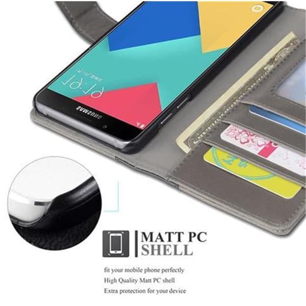 Samsung Galaxy A5 2016 Suojakotelo Suojakuori  Lompakkokotelo Matkapuhelinkotelo jossa on jalusta-toiminto ja kaksivärinen korttitasku