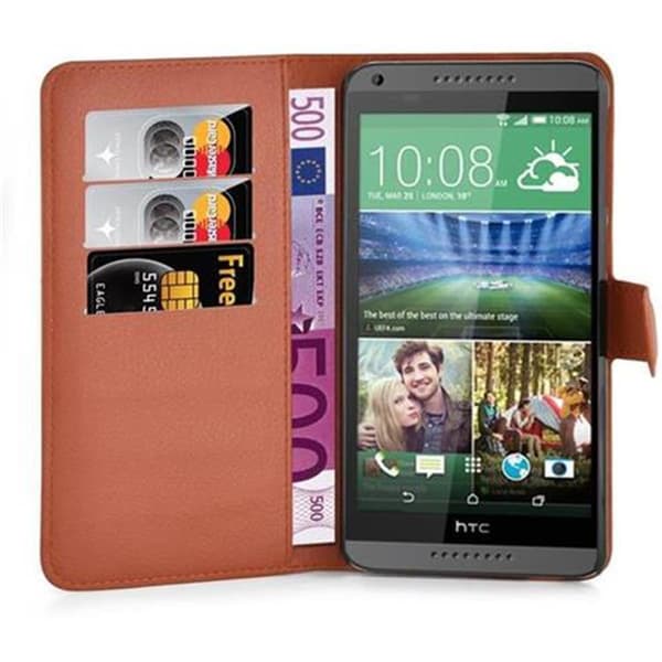 Deksel til HTC Desire 820 Lommebokdeksel med magnetisk lukking, stativfunksjon og kortlomme