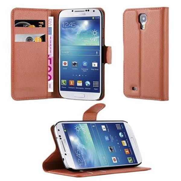 Samsung Galaxy S4 Plånboksfodral Fodral Skal Case med magnetisk stängning, ståfunktion och kortplats CHOKLAD BRUN