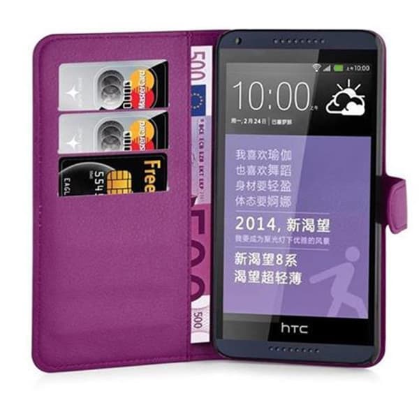 HTC Desire 816 Plånboksfodral Fodral Skal Case med magnetisk stängning, ståfunktion och kortplats