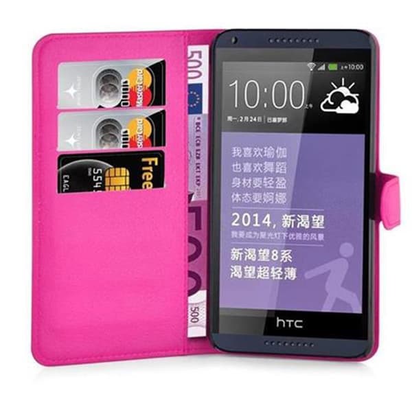 HTC Desire 816 Plånboksfodral Fodral Skal Case med magnetisk stängning, ståfunktion och kortplats