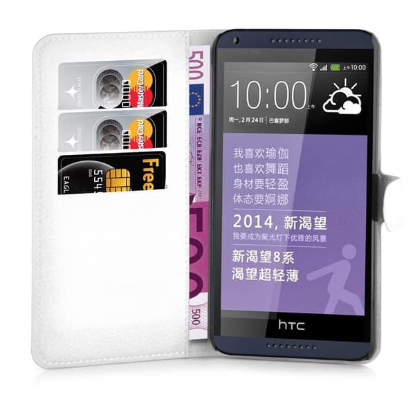 HTC Desire 816 Plånboksfodral Fodral Skal Case med magnetisk stängning, ståfunktion och kortplats