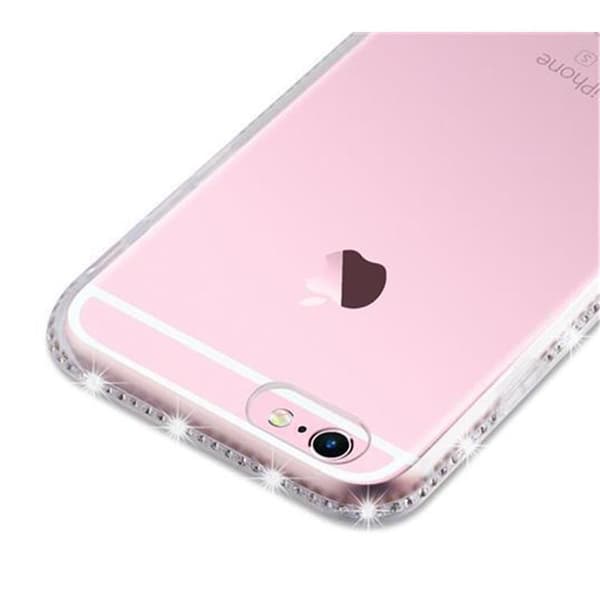 Silikondeksel til iPhone 6 / 6S Beskyttelsesdeksel av fleksibelt TPU-silikon i strass design