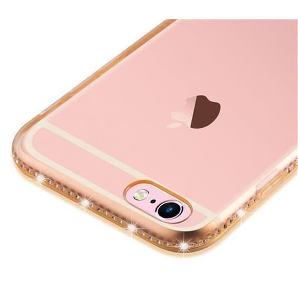 Silikondeksel til iPhone 6 / 6S Beskyttelsesdeksel av fleksibelt TPU-silikon i strass design