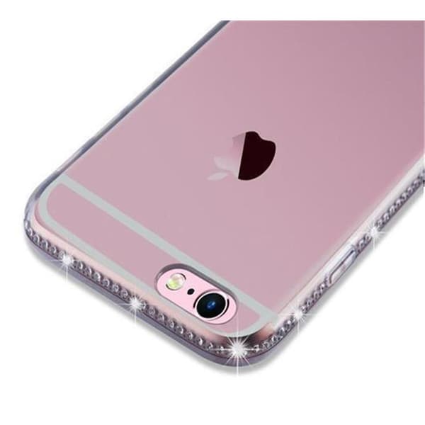 Silikondeksel til iPhone 6 / 6S Beskyttelsesdeksel av fleksibelt TPU-silikon i strass design