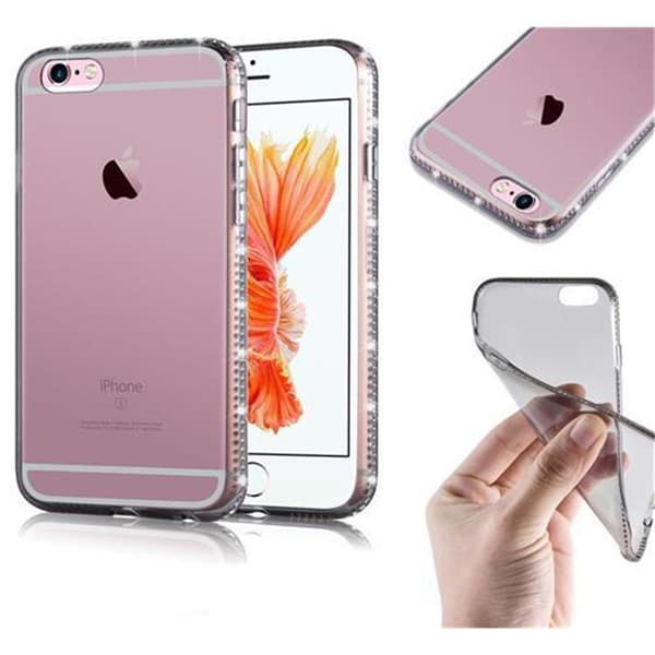 Silikondeksel til iPhone 6 / 6S Beskyttelsesdeksel av fleksibelt TPU-silikon i strass design