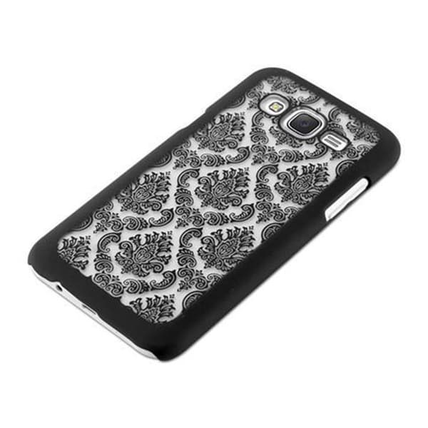 Samsung Galaxy J7 2015 Fodral Mobilskydd Skal i blommig Paisley Henna-design mot repor och stötar