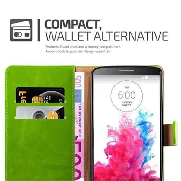 LG G3 Plånboksfodral Skal Mobilskyddmed magnetisk stängning, ståfunktion och kortficka