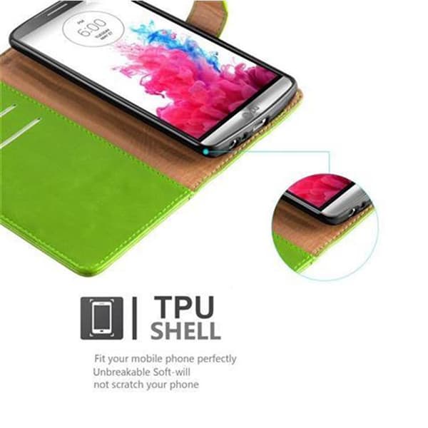 LG G3 Plånboksfodral Skal Mobilskyddmed magnetisk stängning, ståfunktion och kortficka