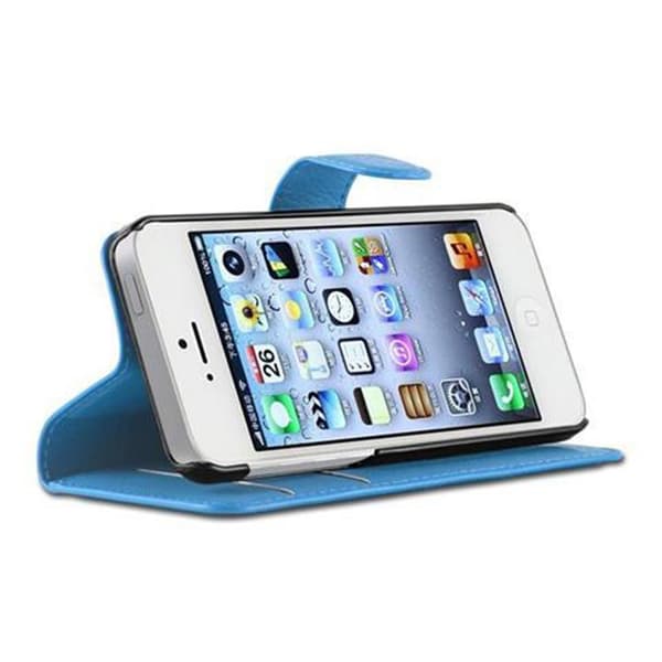 Apple iPhone 5 / 5S / SE 2016 Suojakotelo Lompakkokotelo Matkapuhelinkotelo Suojakuori jossa magneettisuljenta, jalusta-toiminto ja korttitasku