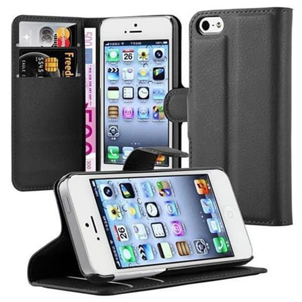 iPhone 5 / 5S / SE 2016 Plånboksfodral Fodral Skal Case med magnetisk stängning, ståfunktion och kortplats