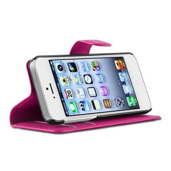 Apple iPhone 5 / 5S / SE 2016 Suojakotelo Lompakkokotelo Matkapuhelinkotelo Suojakuori jossa magneettisuljenta, jalusta-toiminto ja korttitasku