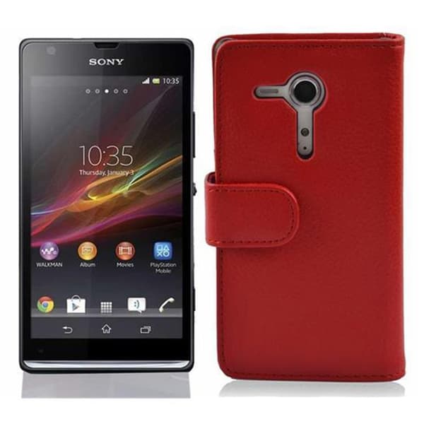 Sony Xperia SP Lompakkokotelo Suojakotelo Matkapuhelinkotelo Suojakuori kuvioitua keinonahkaa ja korttitasku