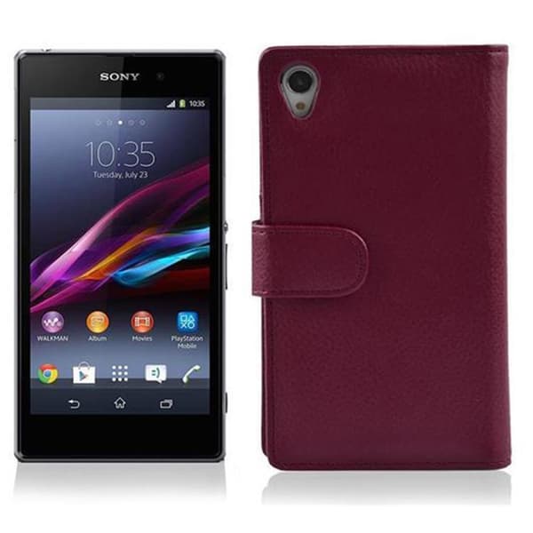 Sony Xperia Z1 Skal Fodral Plånboksfodral Case Skyddsfodral i texturerat konstläder och kortficka