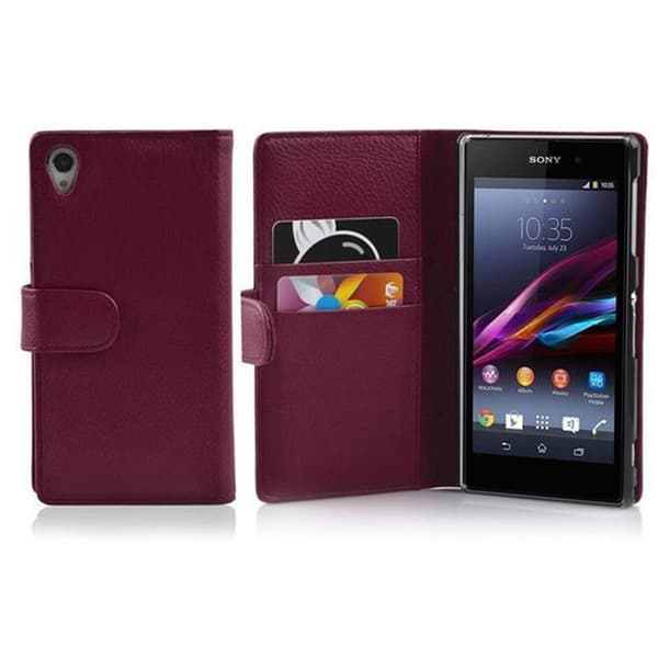Sony Xperia Z1 Skal Fodral Plånboksfodral Case Skyddsfodral i texturerat konstläder och kortficka