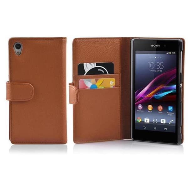 Sony Xperia Z1 Skal Fodral Plånboksfodral Case Skyddsfodral i texturerat konstläder och kortficka