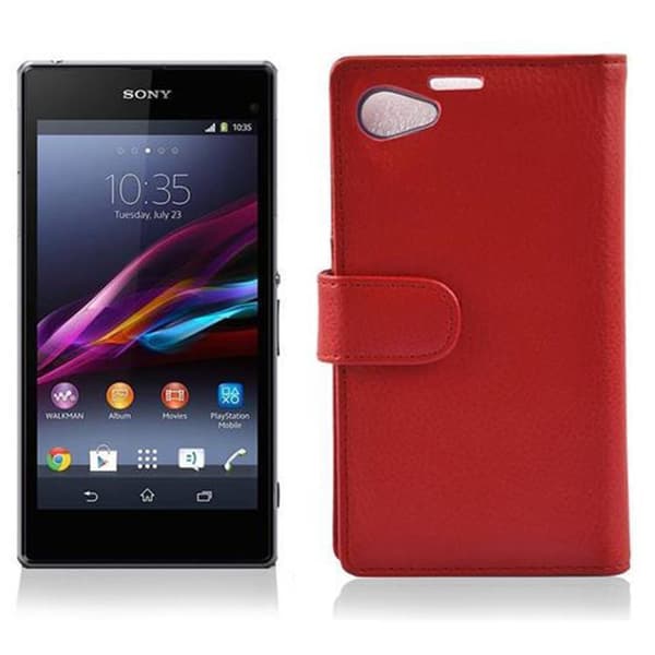 Sony Xperia Z1 COMPACT Lompakkokotelo Suojakotelo Matkapuhelinkotelo Suojakuori kuvioitua keinonahkaa ja korttitasku