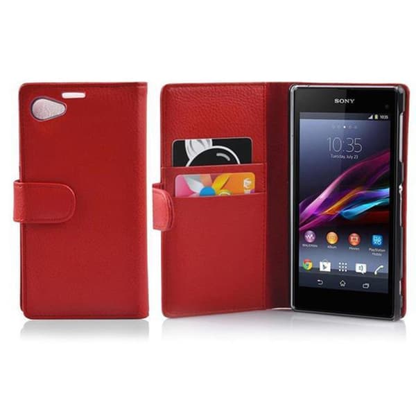 Sony Xperia Z1 COMPACT Lompakkokotelo Suojakotelo Matkapuhelinkotelo Suojakuori kuvioitua keinonahkaa ja korttitasku
