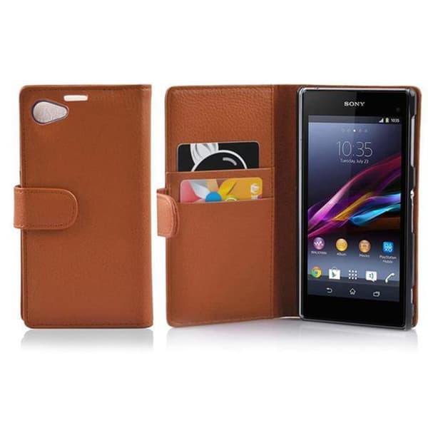 Sony Xperia Z1 COMPACT Lompakkokotelo Suojakotelo Matkapuhelinkotelo Suojakuori kuvioitua keinonahkaa ja korttitasku
