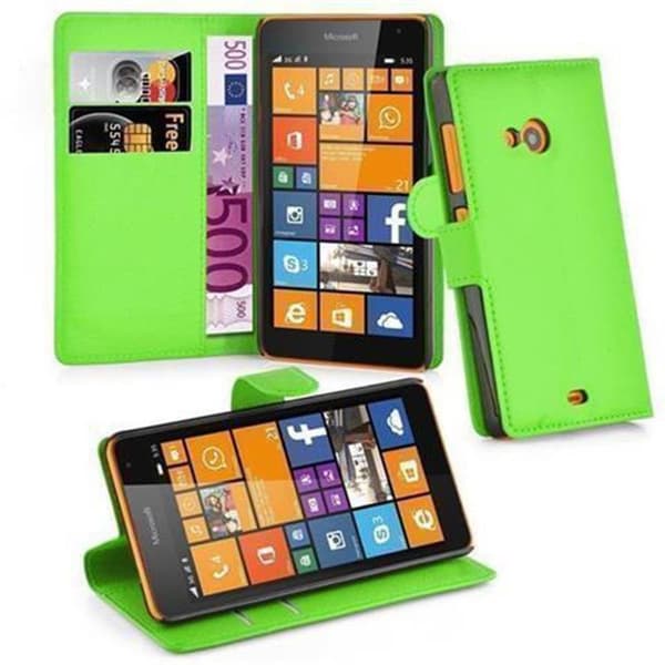 Deksel til Nokia Lumia 535 Lommebokdeksel med magnetisk lukking, stativfunksjon og kortlomme