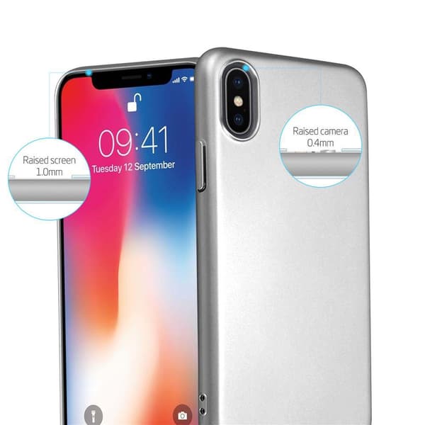 Hårt iPhone X / XS Fodral Skal Fodral Mobilskydd Hard Case Skyddsomslag i metalloptik mot repor och stötar