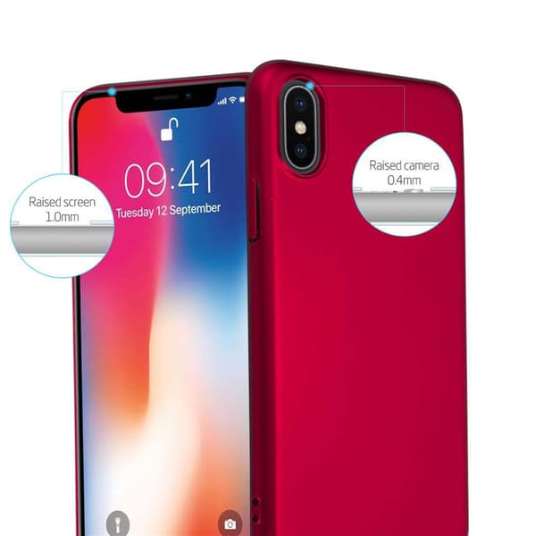 Hårt iPhone X / XS Fodral Skal Fodral Mobilskydd Hard Case Skyddsomslag i metalloptik mot repor och stötar