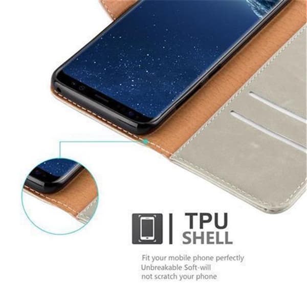 Deksel til Samsung Galaxy S8 Lommebokdeksel med magnetisk lukking, stativfunksjon og kortlomme