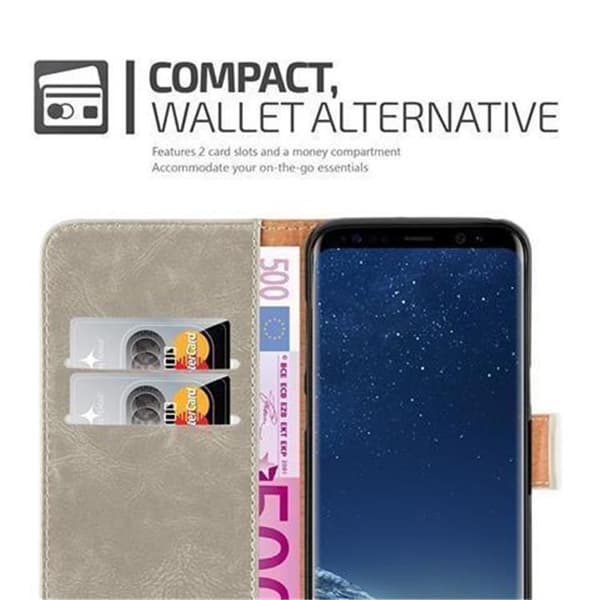Deksel til Samsung Galaxy S8 Lommebokdeksel med magnetisk lukking, stativfunksjon og kortlomme