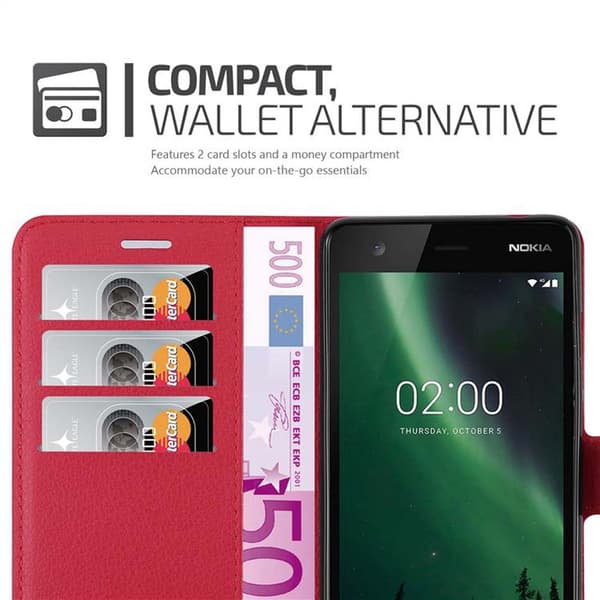 Nokia 2.1 Plånboksfodral Fodral Skal Case med magnetisk stängning, ståfunktion och kortplats