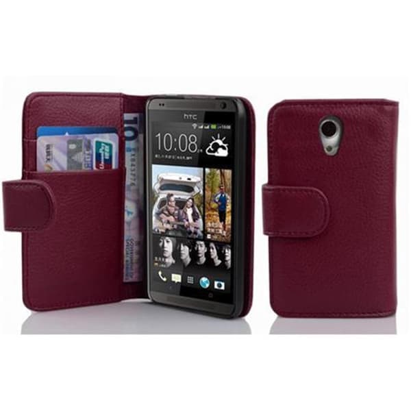 HTC Desire 700 Skal Fodral Plånboksfodral Case Skyddsfodral i texturerat konstläder och kortficka