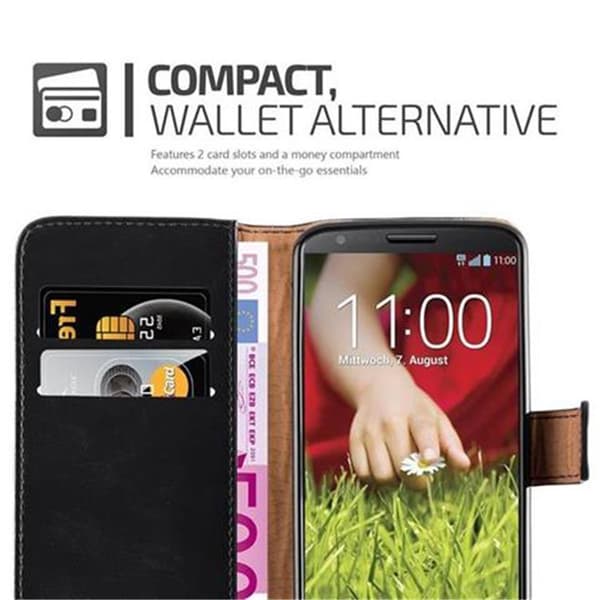 LG G2 Suojakotelo Suojakuori Lompakkokotelo Matkapuhelinkotelo jossa magneettisuljenta, jalusta-toiminto ja korttitasku