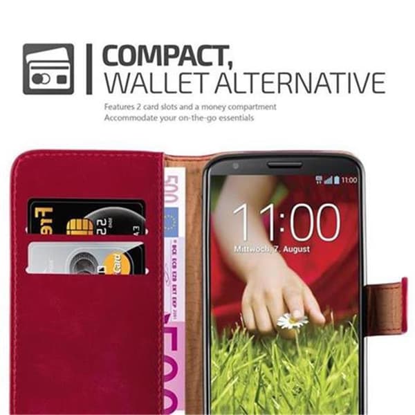 LG G2 Suojakotelo Suojakuori Lompakkokotelo Matkapuhelinkotelo jossa magneettisuljenta, jalusta-toiminto ja korttitasku