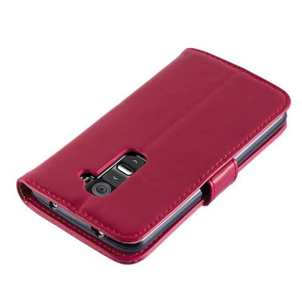LG G2 Suojakotelo Suojakuori Lompakkokotelo Matkapuhelinkotelo jossa magneettisuljenta, jalusta-toiminto ja korttitasku