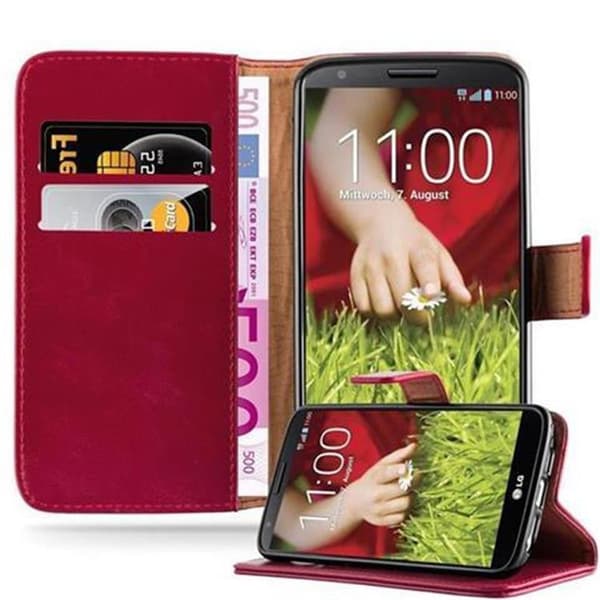 LG G2 Suojakotelo Suojakuori Lompakkokotelo Matkapuhelinkotelo jossa magneettisuljenta, jalusta-toiminto ja korttitasku
