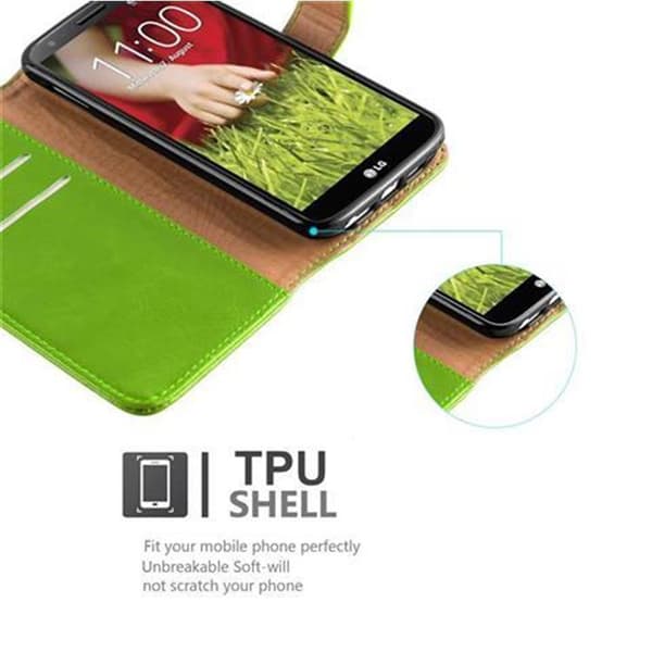 LG G2 Suojakotelo Suojakuori Lompakkokotelo Matkapuhelinkotelo jossa magneettisuljenta, jalusta-toiminto ja korttitasku