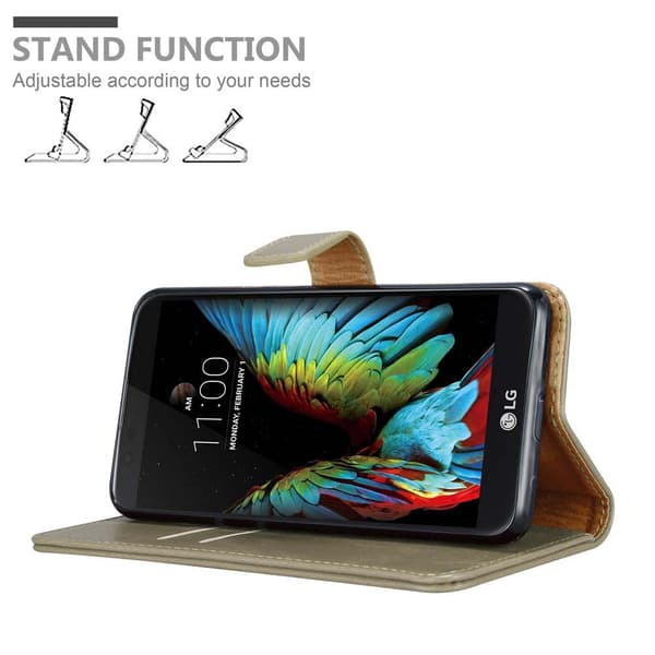 LG K10 2016 Suojakotelo Suojakuori Lompakkokotelo Matkapuhelinkotelo jossa magneettisuljenta, jalusta-toiminto ja korttitasku