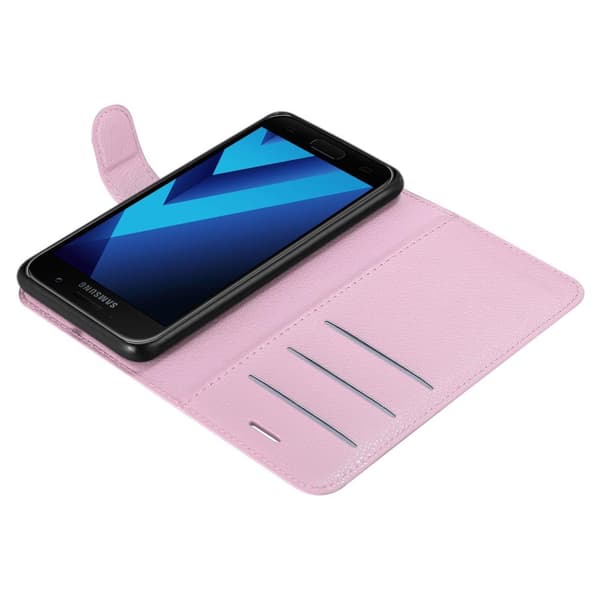 Samsung Galaxy A3 2017 Suojakotelo Lompakkokotelo Matkapuhelinkotelo Suojakuori jossa magneettisuljenta, jalusta-toiminto ja korttitasku