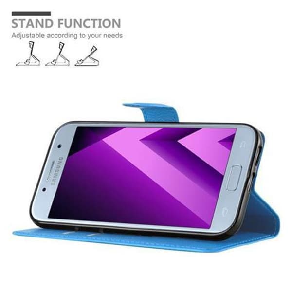 Samsung Galaxy A3 2017 Suojakotelo Lompakkokotelo Matkapuhelinkotelo Suojakuori jossa magneettisuljenta, jalusta-toiminto ja korttitasku