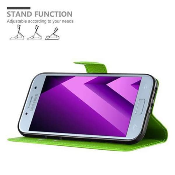 Samsung Galaxy A3 2017 Suojakotelo Lompakkokotelo Matkapuhelinkotelo Suojakuori jossa magneettisuljenta, jalusta-toiminto ja korttitasku