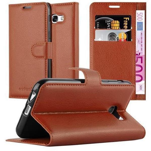 Samsung Galaxy A5 2017 Plånboksfodral Fodral Skal Case med magnetisk stängning, ståfunktion och kortplats CHOKLAD BRUN
