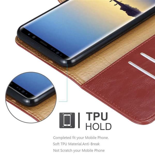 Deksel til Samsung Galaxy NOTE 8 Lommebokdeksel med magnetisk lukking, stativfunksjon og kortlomme