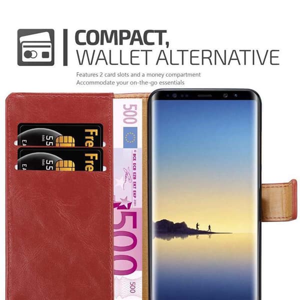 Deksel til Samsung Galaxy NOTE 8 Lommebokdeksel med magnetisk lukking, stativfunksjon og kortlomme