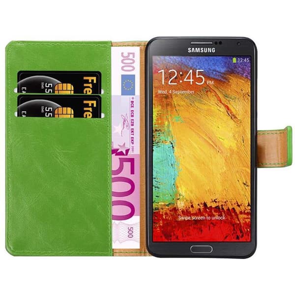 Samsung Galaxy NOTE 3 NEO Suojakotelo Suojakuori Lompakkokotelo Matkapuhelinkotelo jossa magneettisuljenta, jalusta-toiminto ja korttitasku