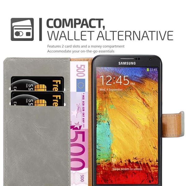 Deksel til Samsung Galaxy NOTE 3 NEO Lommebokdeksel med magnetisk lukking, stativfunksjon og kortlomme