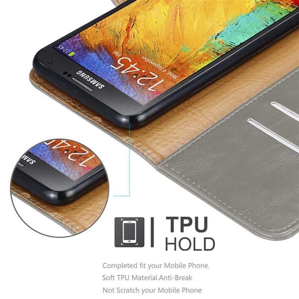 Deksel til Samsung Galaxy NOTE 3 NEO Lommebokdeksel med magnetisk lukking, stativfunksjon og kortlomme