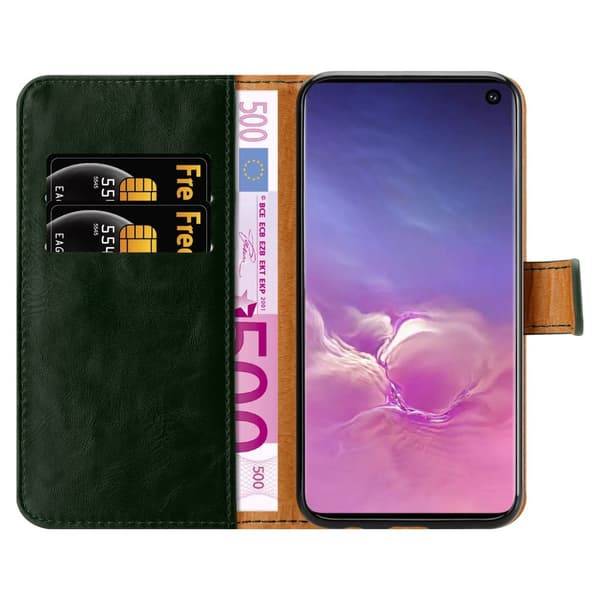Deksel til Samsung Galaxy S10 4G Lommebokdeksel med magnetisk lukking, stativfunksjon og kortlomme