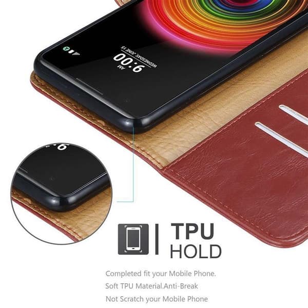 LG X POWER Suojakotelo Suojakuori Lompakkokotelo Matkapuhelinkotelo jossa magneettisuljenta, jalusta-toiminto ja korttitasku