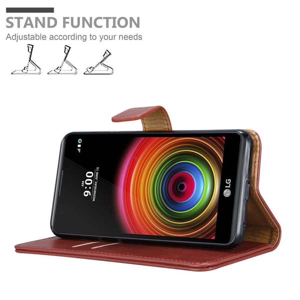 LG X POWER Suojakotelo Suojakuori Lompakkokotelo Matkapuhelinkotelo jossa magneettisuljenta, jalusta-toiminto ja korttitasku