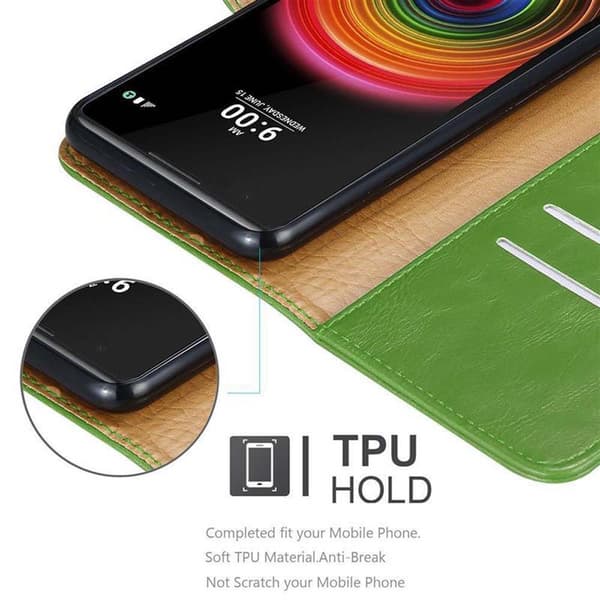 LG X POWER Suojakotelo Suojakuori Lompakkokotelo Matkapuhelinkotelo jossa magneettisuljenta, jalusta-toiminto ja korttitasku